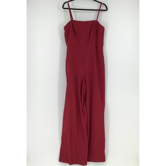 NEW! Dessy Collection Size 16 Spaghetti Strap Jumpsuit Burgundy $263 msrp J1-12 - Picture 3 of 10